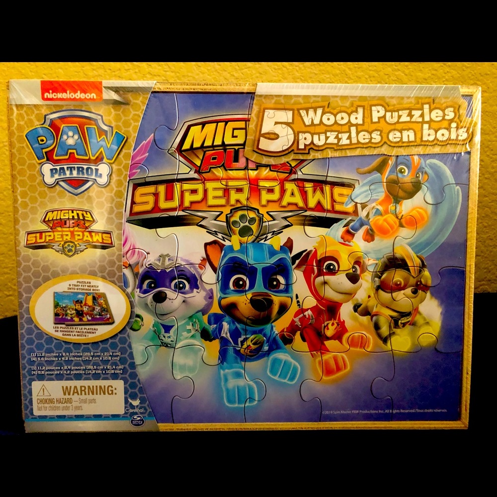 Paw Patrol 5 wood puzzles!